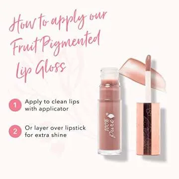100% PURE Vegan Lip Gloss in Pink Caramel - High Shine