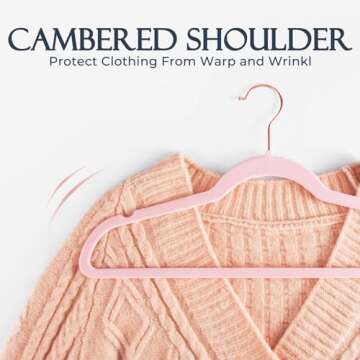 HOUSE DAY Pink Velvet Hangers 60 Pack, Premium Non-Slip Felt Clothes, Sturdy Heavy Duty Coat, Durable Hangers for Suits, Space Saving with No Hanger Mark, 360° Swivel Rotating Rose Gold Hook