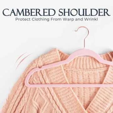 HOUSE DAY Pink Velvet Hangers, Space-Saving 60 Pack