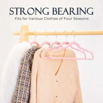 HOUSE DAY Pink Velvet Hangers, Space-Saving 60 Pack
