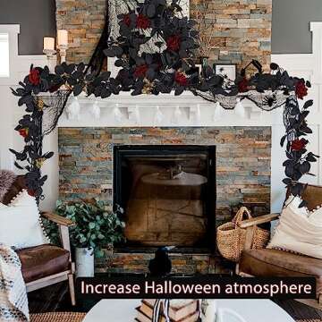 RECUTMS Burgundy Artificial Halloween Garland 5.6 FT Silk Flower Plastic Fake Rose Garland for Wedding Flowers Table Centerpiece Arrangement Teepee Mirror Decor