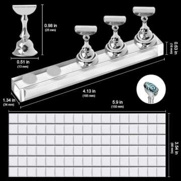 Kalolary 2 Set Acrylic Nail Stand for Painting Nails Press On, Fake Nail Tip Holders Magnetic Practi...