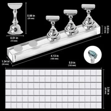 Kalolary 2 Set Acrylic Nail Stand for Painting Nails Press On, Fake Nail Tip Holders Magnetic Practi...