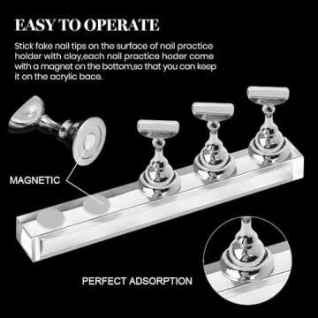 Kalolary Nail Stand Set with Reusable Putty for Easy Nail Art