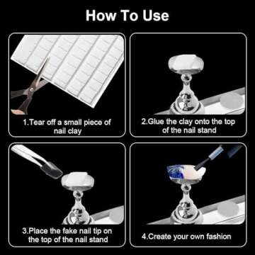 Kalolary Nail Stand Set with Reusable Putty for Easy Nail Art