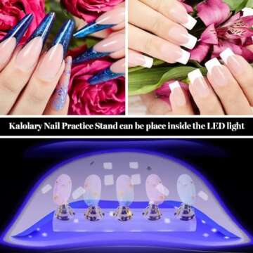 Kalolary Nail Stand Set with Reusable Putty for Easy Nail Art