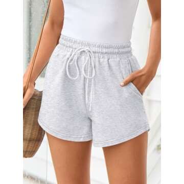 Trendy Queen Womens Sweat Shorts Comfy Athletic Clothes for Summer