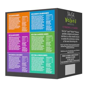 Tiki Cat Velvet Mousse 12 Pack, Protein Rich Wet Cat Food