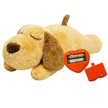 HonourHope Dog Heartbeat Toy for Anxiety Relief, Dog Soft Plush Toy Pet Calming Puppy Behavioral Training Aid Toy Pet Companion Pillow for Puppy Dog Cat Kitty Pets - Dog