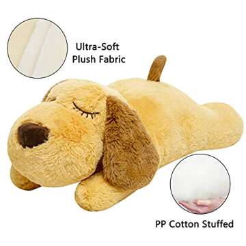 HonourHope Dog Heartbeat Toy for Anxiety Relief, Dog Soft Plush Toy Pet Calming Puppy Behavioral Training Aid Toy Pet Companion Pillow for Puppy Dog Cat Kitty Pets - Dog