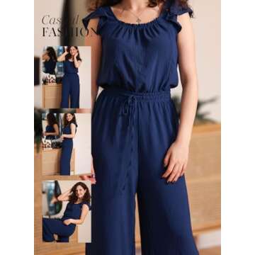 Stylish Dokotoo Jumpsuits for Women with Ruffle Sleeves