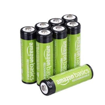 Amazon Basics 8-Count Rechargeable AA NiMH Batteries - 2000 mAh, 1000x Rechargeable, Pre-Charged