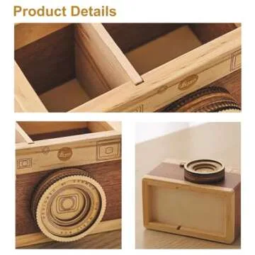 Wooden Camera Pen Holder - Unique Desk Organizer