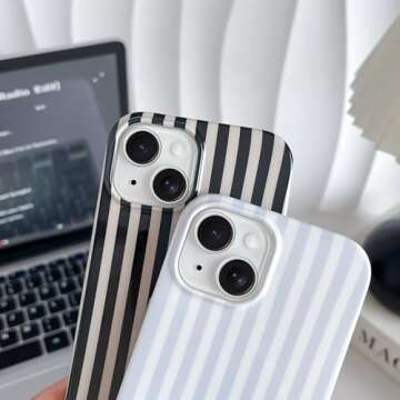 Yeddabox Cute Striped iPhone 13 Case for Women