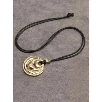 GelConnie Boho Pendant Necklace Long Bohemian Necklace Pendant Choker Gold Wrap Around Black Rope Necklaces for Women