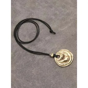 GelConnie Boho Pendant Necklace Long Bohemian Necklace Pendant Choker Gold Wrap Around Black Rope Necklaces for Women