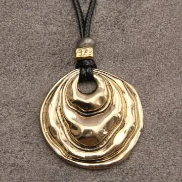 GelConnie Boho Pendant Necklace Long Bohemian Necklace Pendant Choker Gold Wrap Around Black Rope Necklaces for Women