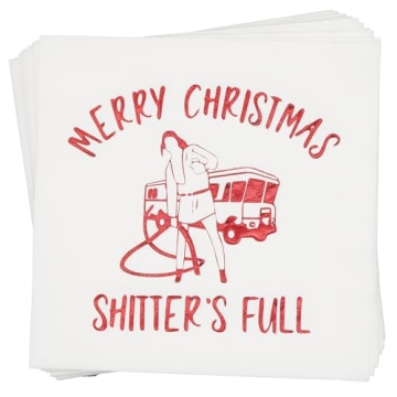 Merry Christmas Full Napkins, Christmas Holiday Napkins, National Christmas Vacation Decorations, Xm...