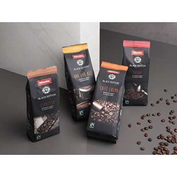 Miele Black Edition One For All Hand-Selected & Hand-Roasted Whole Coffee Beans - USDA Organic, Fair Trade Certified - 8.8 oz (250g)