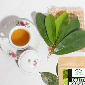 Dried Whole Soursop Leaves (1 Oz / 28 g) Hoja De Guanabana Entera Natural Herbs Leaf Tea Organic Dried Graviola Hand Harvested From Sri Lanka/Ceylon - Lanka Flavors Feel Differents