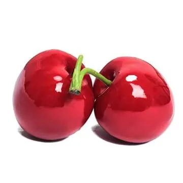 XINFU Fake Artificial Fruit Big Double Cherry Decoration Simulation Food Model Kitchen Toys Photography Props