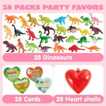 JOYIN Valentine's Day Toys Set with Dinosaurs for Kids