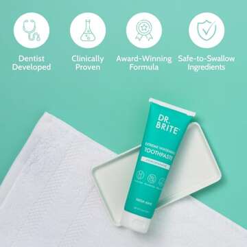 Dr. Brite Mint Natural Whitening Toothpaste with Activated Coconut Charcoal and VIT C, Mint, 5 Ounce (TRTAZ11A)