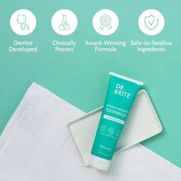 Dr. Brite Mint Natural Whitening Toothpaste with Activated Coconut Charcoal and VIT C, Mint, 5 Ounce (TRTAZ11A)