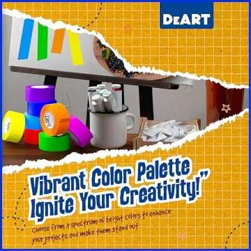 12 Pack Colored Masking Tape, 396 Ft x 0.6 inch Mini Colored Painters Tape for Arts & Crafts Labeling or Coding, Kids Art Supplies Color Tape Rolls, washi-scale Colorful Masking Tape, DIY Artist Tapes