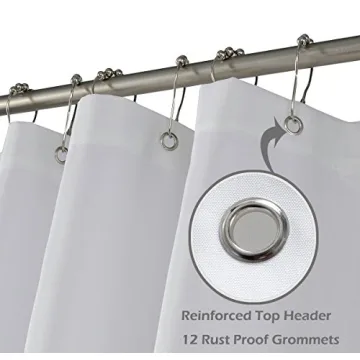 N&Y HOME Luxury Fabric Shower Curtain Liner 72x84