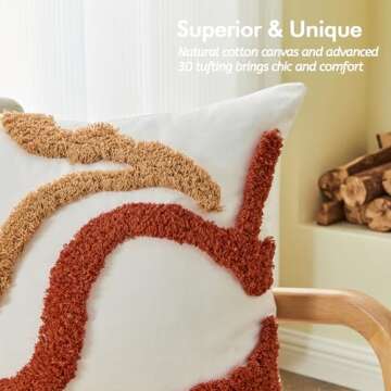 Unique Lifein 18x18 Tufted Boho Pillow Cover