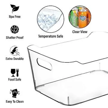 Clear Plastic Storage Bins - Versatile Kitchen & Bathroom Organizers