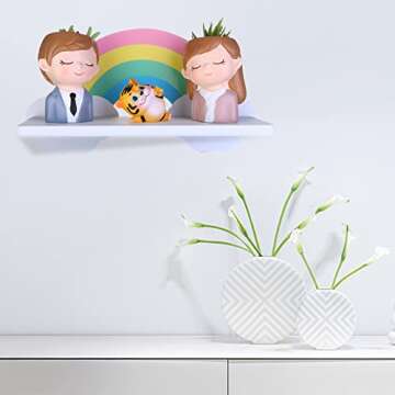 Haomian Kids Nursery Room Rainbow Shelves Cloud Wall Shelf for Kids' Room Wooden Cloud Shelf Nursery Cloud Decor Floating Cloud Shelf for Bathroom Living Room Bedroom Baby Room Nursery