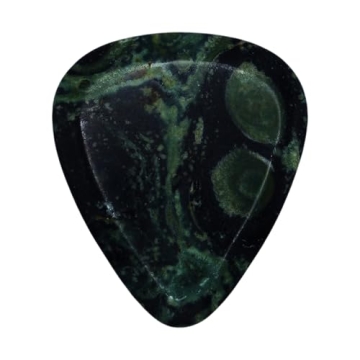 Crocodile Jasper Stone Guitar Or Bass Pick - 3.0 mm Ultra Heavy Gauge - 351 Shape - Specialty Handma...