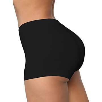 BORIFLORS Women's Sexy Workout Gym Biker Elastic Waist Booty Shorts, Small,Black
