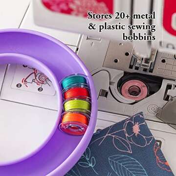 BobbinSaver Sewing Machine Bobbin Organizer - Holds 20+ Bobbins - Lavender