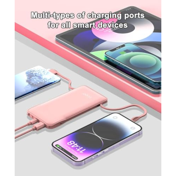 TG90° 10000mAh Portable Charger with Built-in Cables