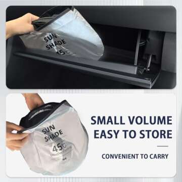 TVK Car Sun Shade Windshield Car Heat Shield Foldable Sun Shield for Heat and UV Protection Reflective Polyester Blocks Heat That Keeps Your Vehicle Cool Fits Small Sedans Mini SUV (59 * 31.5inch)