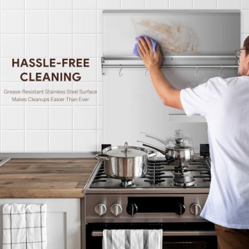 Wilprep 30"x30" Stainless Steel Range Backsplash with Knife Rack