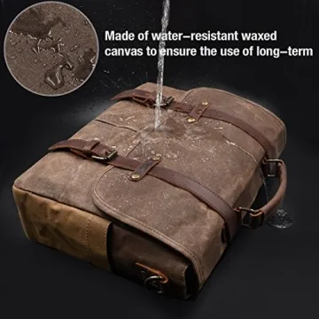 Vintage Leather Messenger Bag - Waterproof & Spacious