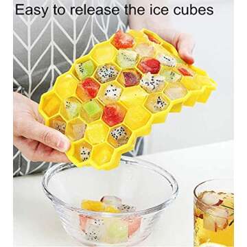 Ice Cube Trays with Lids 3 Pack, Silicone Ice Cube Mold Flexible Easy Release Small Square Ice Tray 111 Cavities Food Grade Stackable Ice Trays for Whiskey, Cocktails, Reusable