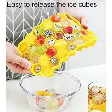 Ice Cube Trays with Lids 3 Pack, Silicone Ice Cube Mold Flexible Easy Release Small Square Ice Tray 111 Cavities Food Grade Stackable Ice Trays for Whiskey, Cocktails, Reusable