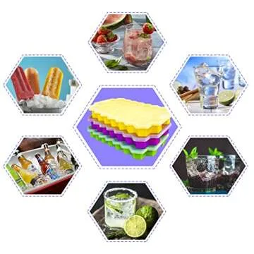 Ice Cube Trays with Lids 3 Pack, Silicone Ice Cube Mold Flexible Easy Release Small Square Ice Tray 111 Cavities Food Grade Stackable Ice Trays for Whiskey, Cocktails, Reusable