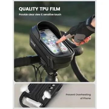 Lamicall Bike Frame Bag Waterproof - [1s Release] [2 in 1] Bike Phone Bag, Bike Phone Holder Mount, Bicycle Top Tube Bag, Cycling Pouch with Rain Cover, Bike Accessories for Phones Under 7"