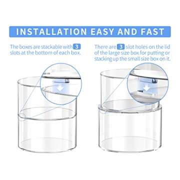 Meteou Belt Organizer, Acrylic Belt Rack Holder, Acrylic Box Storage and Display for Belt, Belt Organizer for Drawer, Multi-Layers Display for Jewelries,Watches,Bracelets (set of 4)