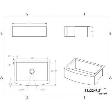 ZUHNE Antica 33 Inch Copper Farm House Tall Curved Apron Single Bowl Retrofit Kitchen sink, Antique Black