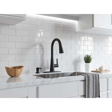 Pfister Barulli Kitchen Faucet with Pull Down Sprayer and Soap Dispenser, Single Handle, High Arc, M...