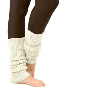 TeeHee 80s Vintage Ribbed Knit Leg Warmers for Women