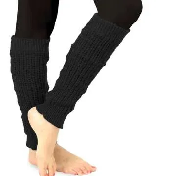 TeeHee 80s Vintage Ribbed Knit Leg Warmers for Women