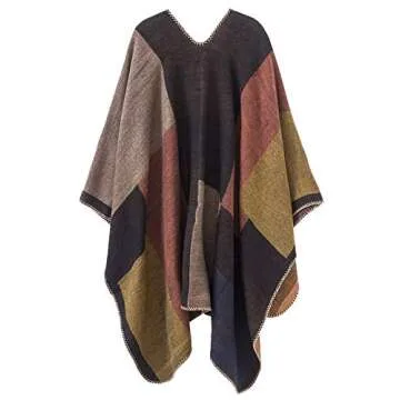 Lncropo Women's Generous Sized Winter Poncho - Cozy & Stylish Shawl